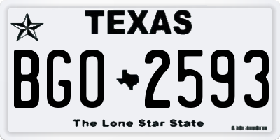 TX license plate BGO2593