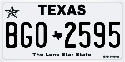 TX license plate BGO2595