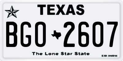 TX license plate BGO2607