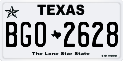 TX license plate BGO2628