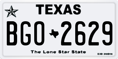 TX license plate BGO2629