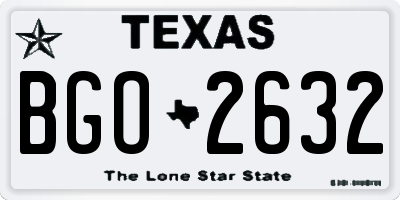 TX license plate BGO2632