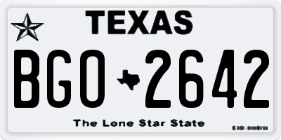 TX license plate BGO2642