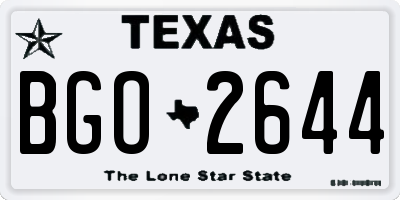 TX license plate BGO2644