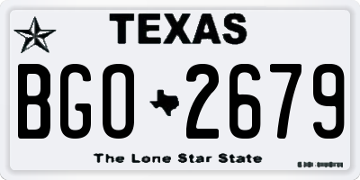 TX license plate BGO2679