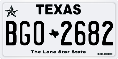 TX license plate BGO2682