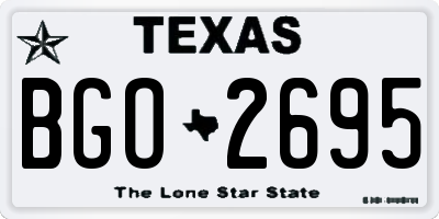 TX license plate BGO2695