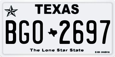 TX license plate BGO2697