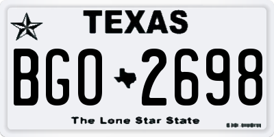 TX license plate BGO2698