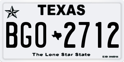 TX license plate BGO2712