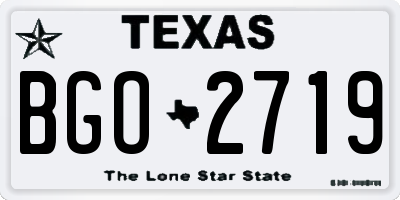 TX license plate BGO2719