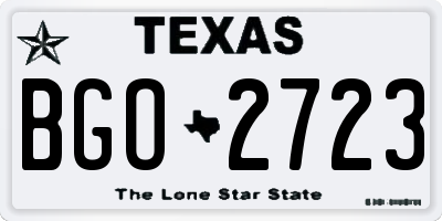 TX license plate BGO2723