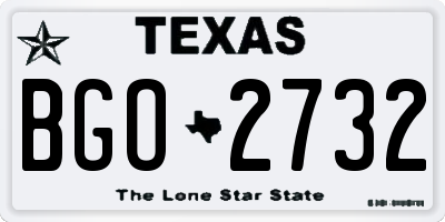 TX license plate BGO2732