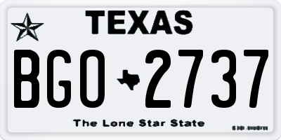 TX license plate BGO2737