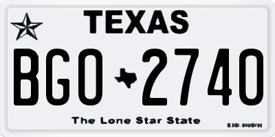 TX license plate BGO2740