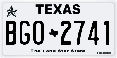 TX license plate BGO2741
