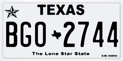 TX license plate BGO2744