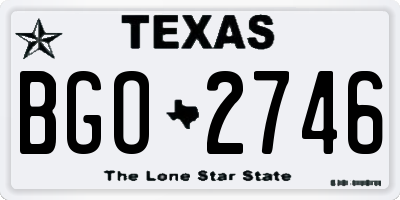 TX license plate BGO2746