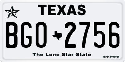 TX license plate BGO2756