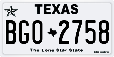 TX license plate BGO2758