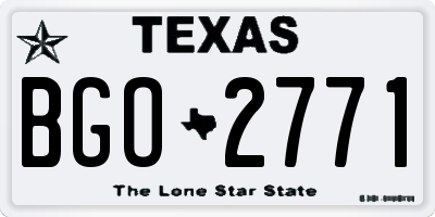 TX license plate BGO2771