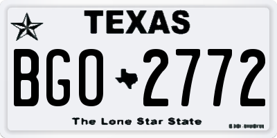 TX license plate BGO2772