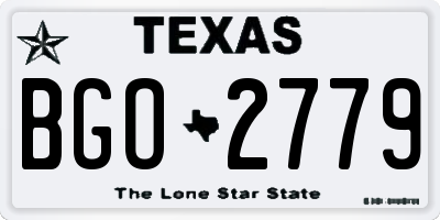 TX license plate BGO2779