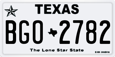 TX license plate BGO2782