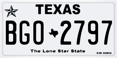 TX license plate BGO2797