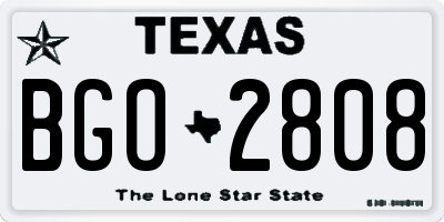 TX license plate BGO2808