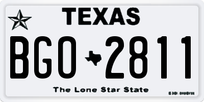 TX license plate BGO2811