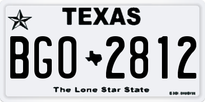 TX license plate BGO2812