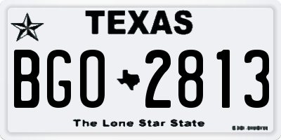 TX license plate BGO2813