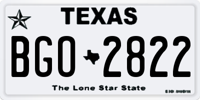 TX license plate BGO2822