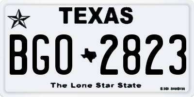 TX license plate BGO2823