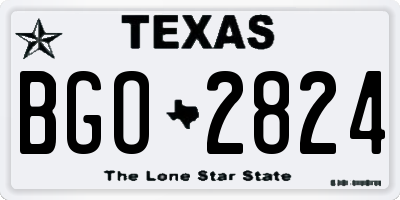 TX license plate BGO2824