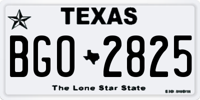 TX license plate BGO2825