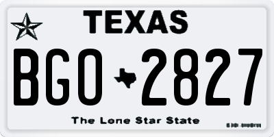 TX license plate BGO2827