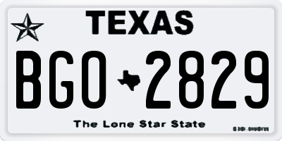 TX license plate BGO2829