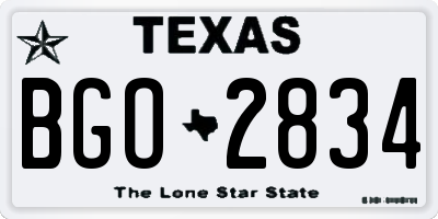 TX license plate BGO2834