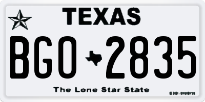 TX license plate BGO2835