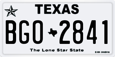 TX license plate BGO2841