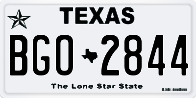 TX license plate BGO2844