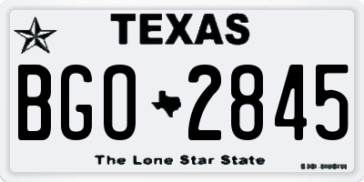 TX license plate BGO2845