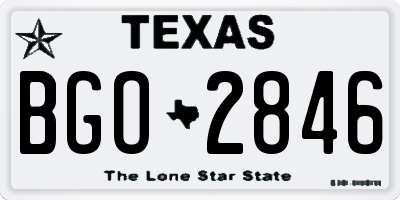TX license plate BGO2846