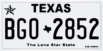TX license plate BGO2852