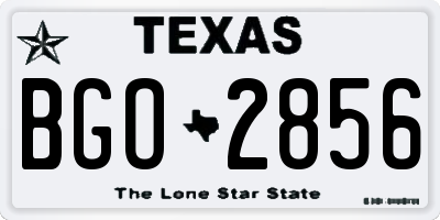 TX license plate BGO2856