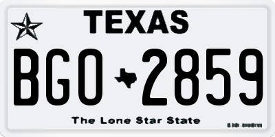 TX license plate BGO2859