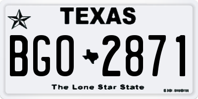 TX license plate BGO2871
