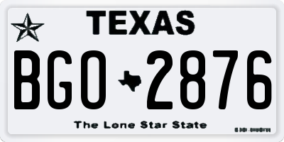TX license plate BGO2876